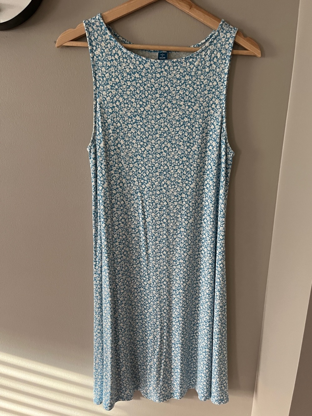 Old Navy Blue Floral Midi Tank Dress